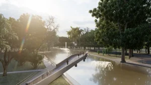 Un nuevo puente sobre el lago y obras en marcha: así avanza la renovación del Parque de Mayo